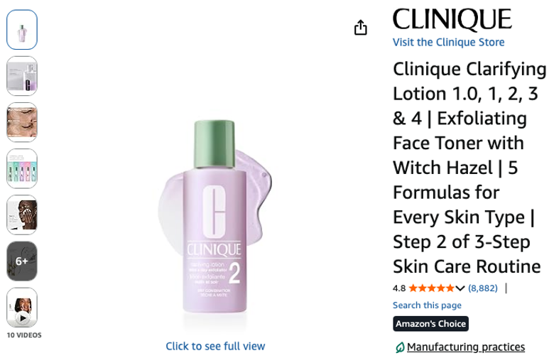 Clinique Clarifying Lotion Toner