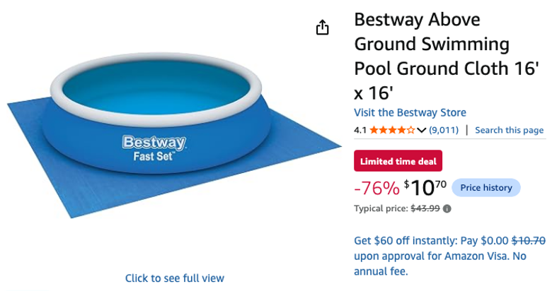 Bestway Above Ground Swimming Pool Ground Cloth 16' x 16'