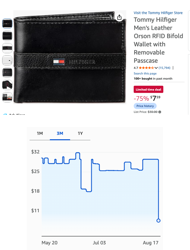 Tommy Hilfiger Men's Leather Orson RFID Bifold Wallet with Removable Passcase