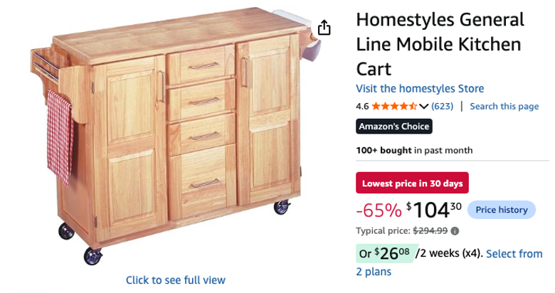 Homestyles Mobile Kitchen Cart