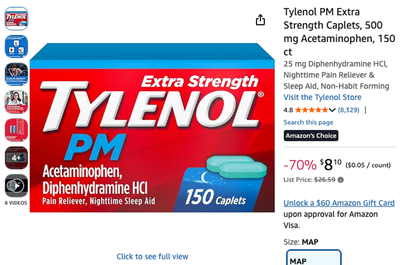 Tylenol PM Extra Strength Caplets 150 ct