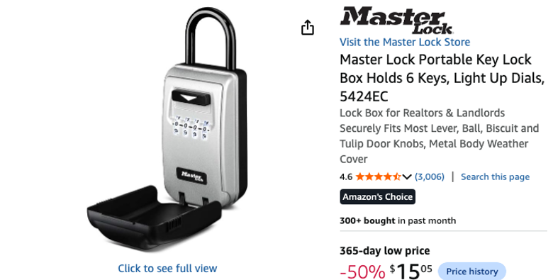 Master Lock Portable Key Lock Box