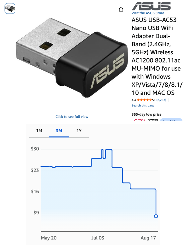 ASUS USB-AC53 Nano USB WiFi Adapter