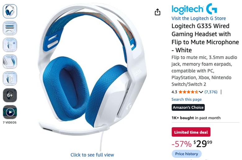 Logitech G335 Wired Gaming Headset
