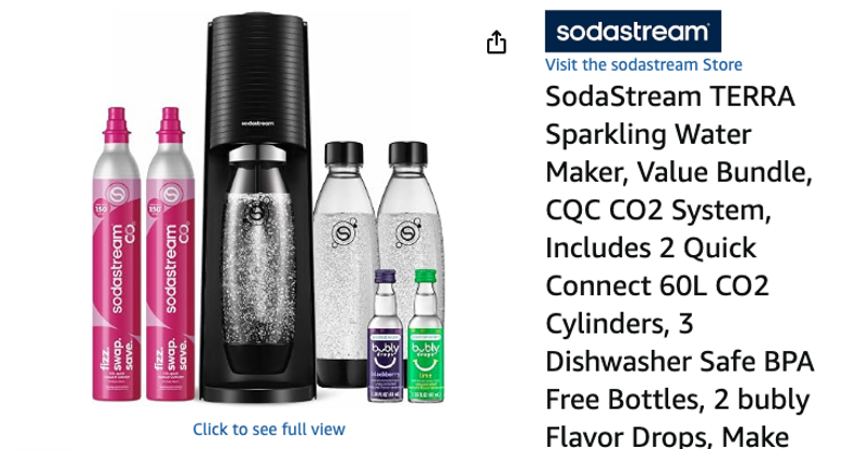 SodaStream TERRA Sparkling Water Maker Value Bundle