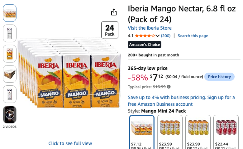 Iberia Mango Nectar 24-Pack