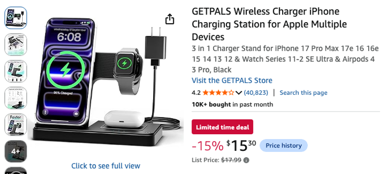 GETPALS Wireless Charger Charging Station