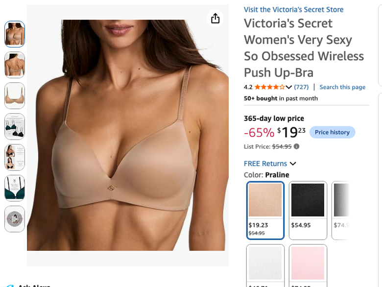 Victoria's Secret So Obsessed Wireless Push Up Bra