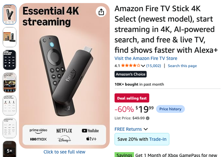 Amazon Fire TV Stick 4K Select