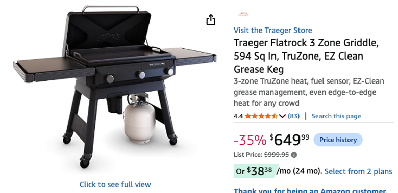 Traeger Flatrock 3 Zone Griddle