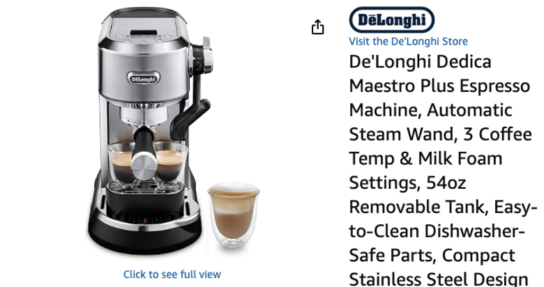De'Longhi Dedica Maestro Plus Espresso Machine