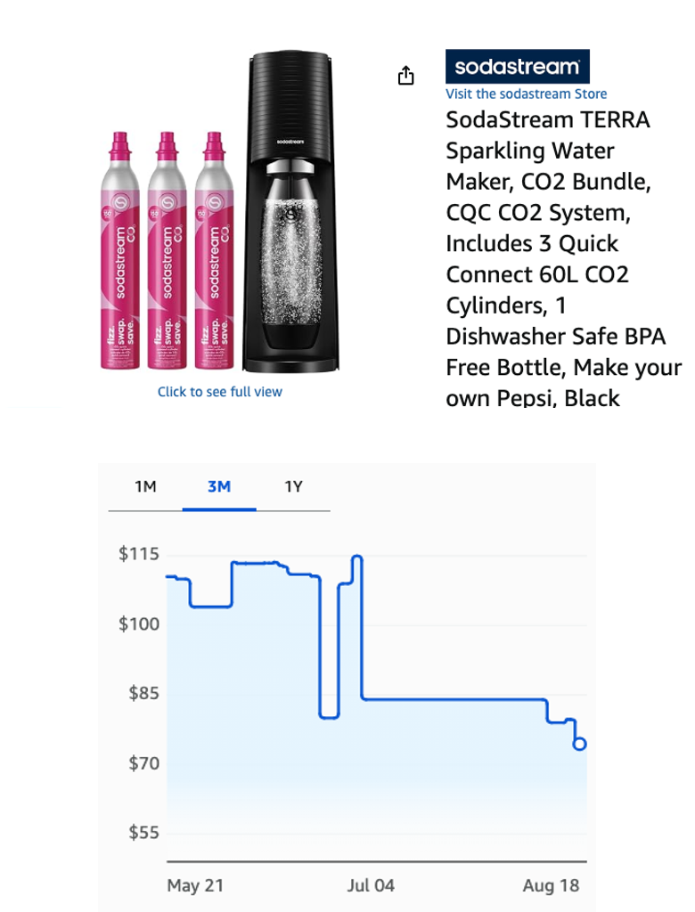 SodaStream TERRA Sparkling Water Maker CO2 Bundle