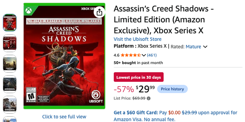 Assassin’s Creed Shadows - Limited Edition (Amazon Exclusive), Xbox Series X