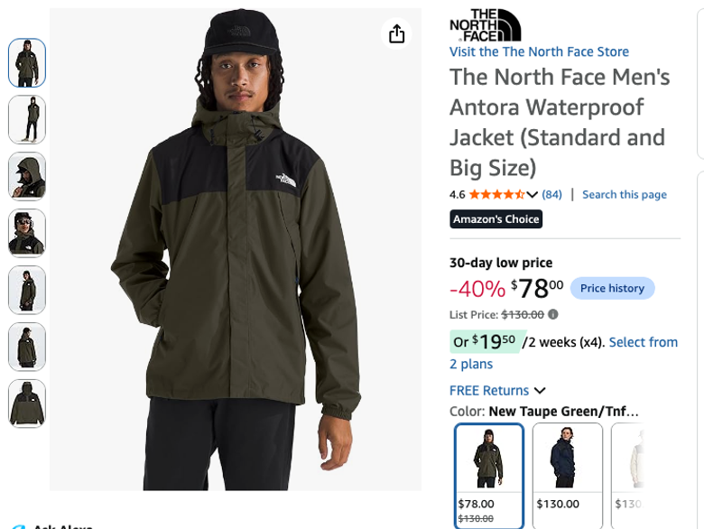 The North Face Men's Antora Waterproof Jacket