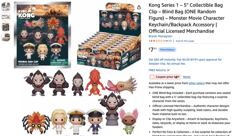 Kong Series 1 5" Collectible Bag Clip Blind Bag
