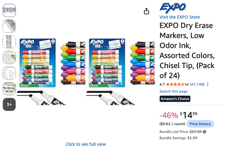 EXPO Dry Erase Markers 24-Pack