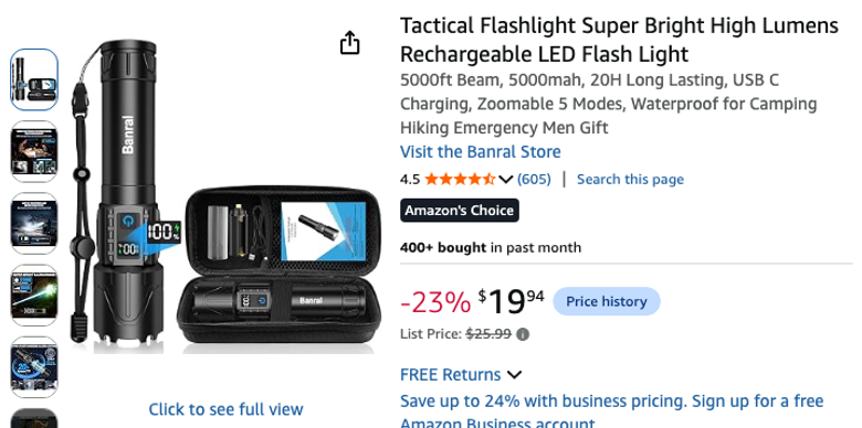 BANRAL Tactical Flashlight