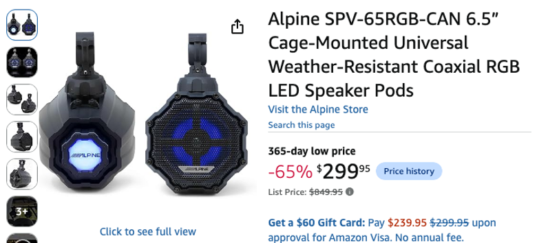 Alpine 6.5" Weather-Resistant RGB LED Speaker Pods