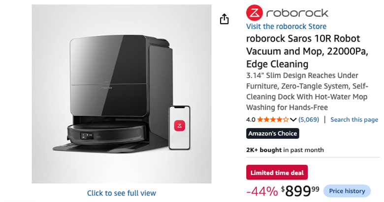 roborock Saros 10R Robot Vacuum and Mop