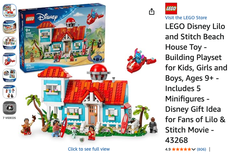 LEGO Disney Lilo and Stitch Beach House Toy