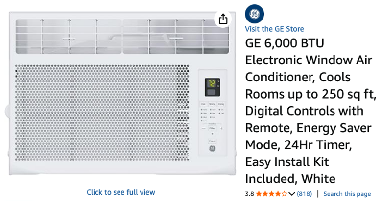 GE 6,000 BTU Electronic Window Air Conditioner