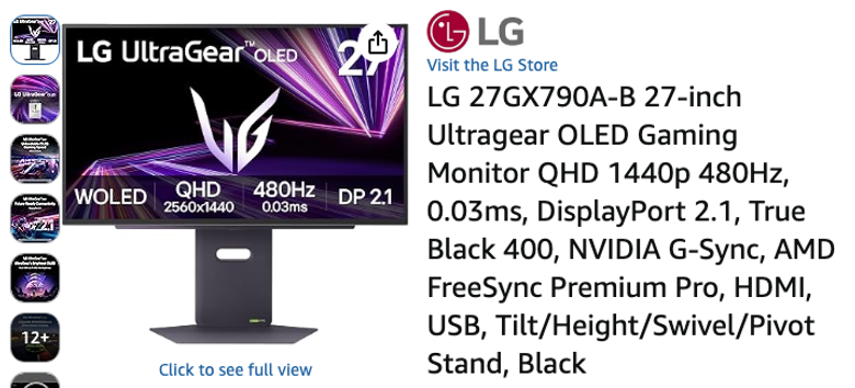 LG UltraGear 27-inch OLED Gaming Monitor