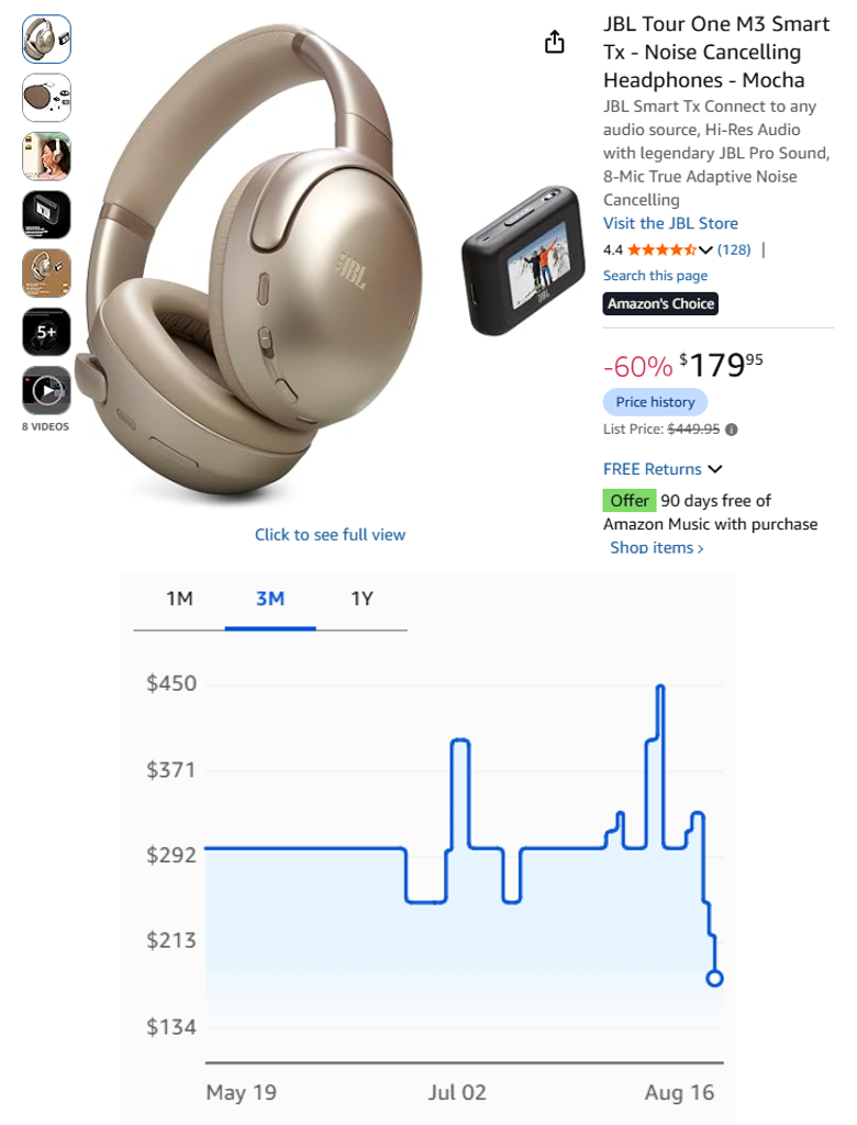 JBL Tour One M3 Smart Tx Noise Cancelling Headphones