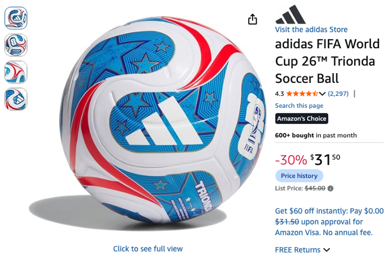 adidas FIFA World Cup 26 Trionda Soccer Ball