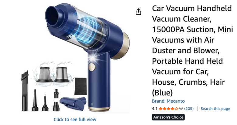 Car Handheld Vacuum Cleaner with Air Duster and Blower