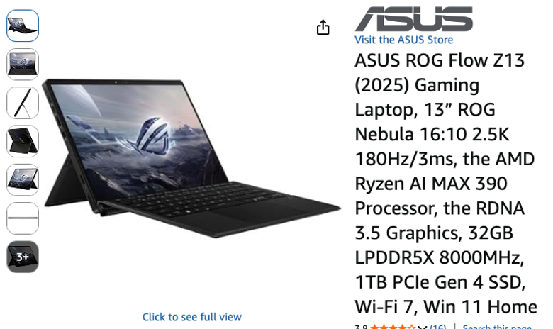ASUS ROG Flow Z13 2025 Gaming Laptop