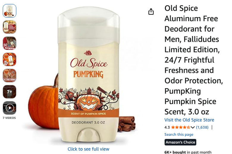 Old Spice PumpKing Pumpkin Spice Deodorant