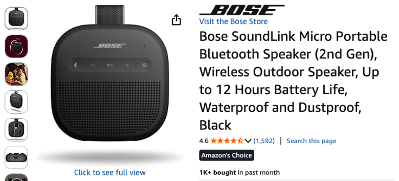 Bose SoundLink Micro Portable Bluetooth Speaker (2nd Gen)