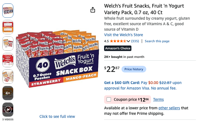 Welch's Fruit Snacks Fruit 'n Yogurt Variety Pack, 40 Ct