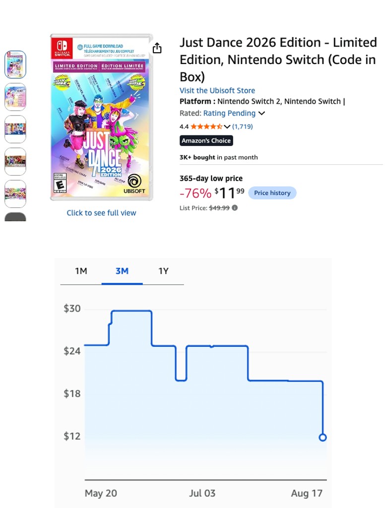 Just Dance 2026 Edition - Limited Edition, Nintendo Switch (Code in Box)