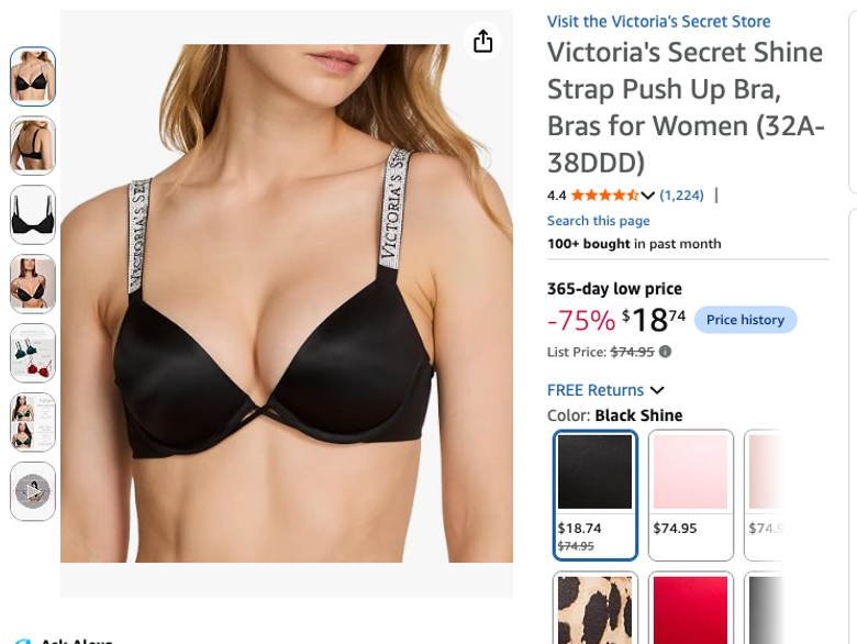 Victoria's Secret Shine Strap Push Up Bra