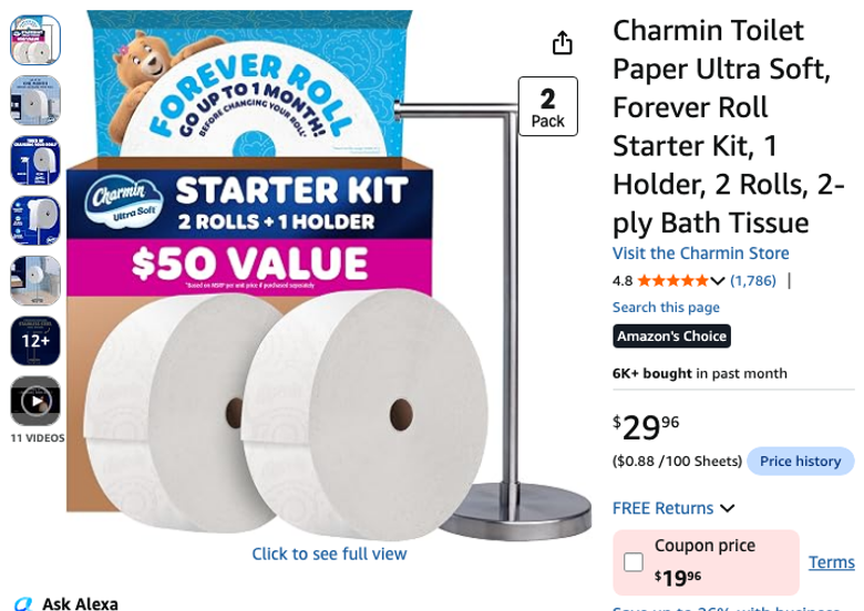 Charmin Ultra Soft Forever Roll Starter Kit