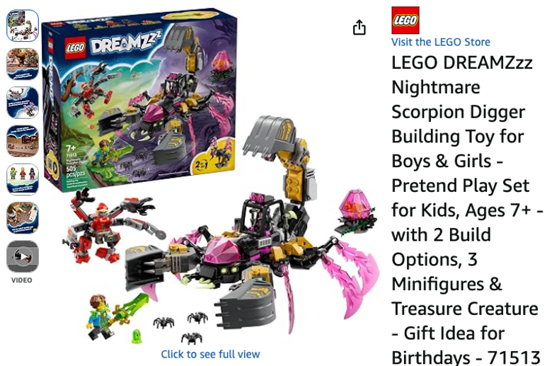 LEGO DREAMZzz Nightmare Scorpion Digger Building Toy