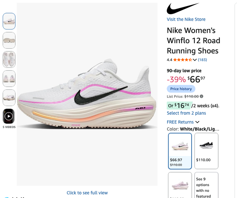Nike Women's Winflo 12 Road Running Shoes