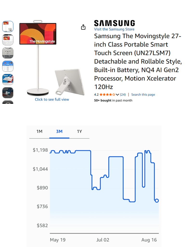 Samsung The Movingstyle 27-inch Portable Smart Touch Screen