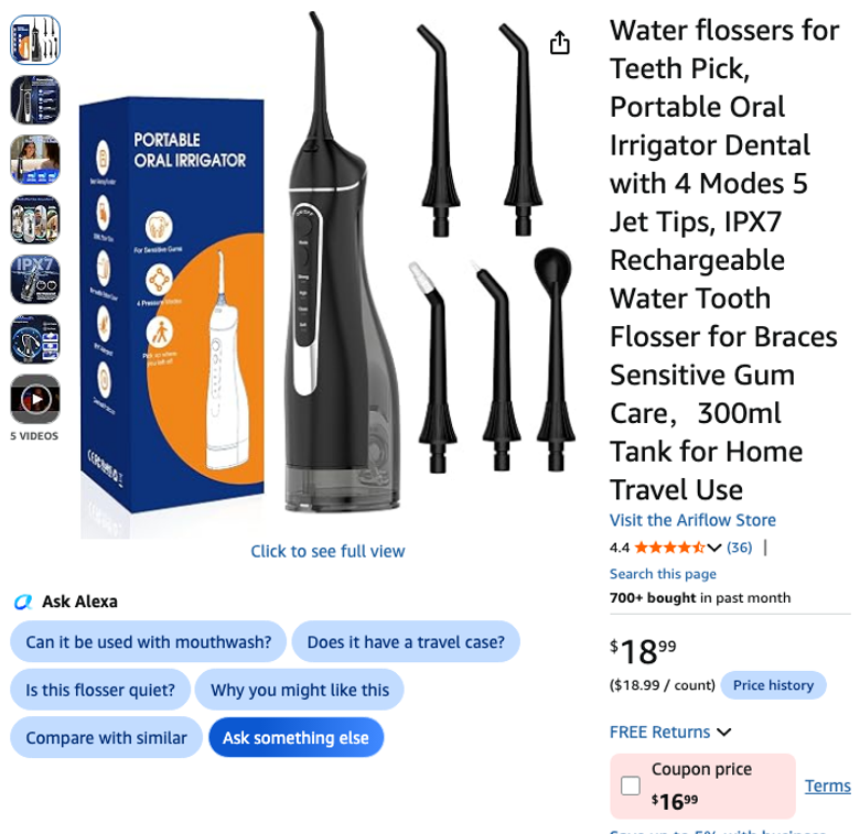 Portable Water Flosser Oral Irrigator