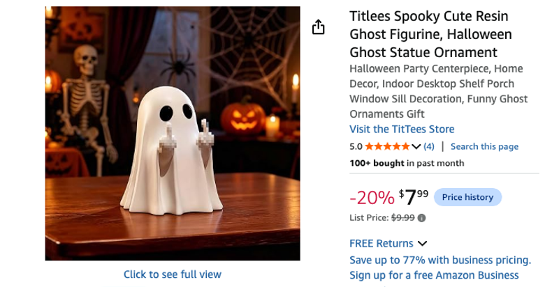 Spooky Cute Resin Ghost Figurine