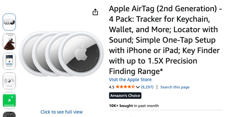 Apple AirTag (2nd Generation) 4-Pack