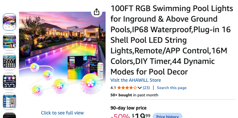 100FT RGB Swimming Pool Lights
