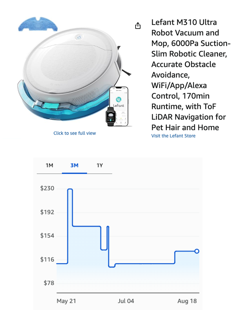 Lefant M310 Ultra Robot Vacuum and Mop