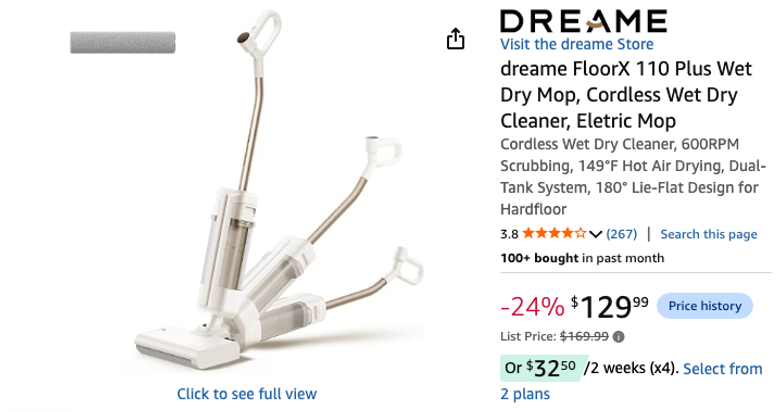 dreame FloorX 110 Plus Wet Dry Mop