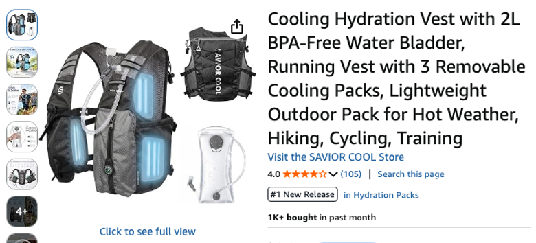 Cooling Hydration Vest with 2L Water Bladder