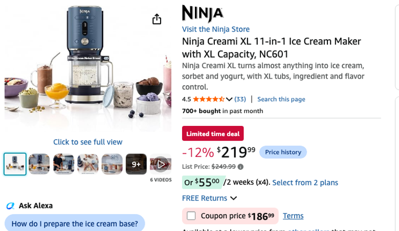 Ninja CREAMi XL 11-in-1 Ice Cream Maker with XL Capacity