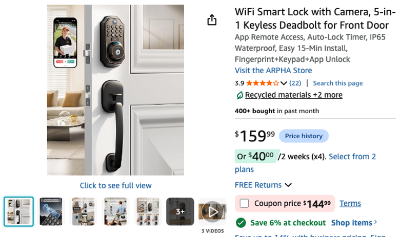 WiFi Smart Lock with Camera