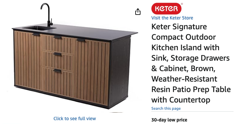 Keter Signature Compact Outdoor Kitchen Island
